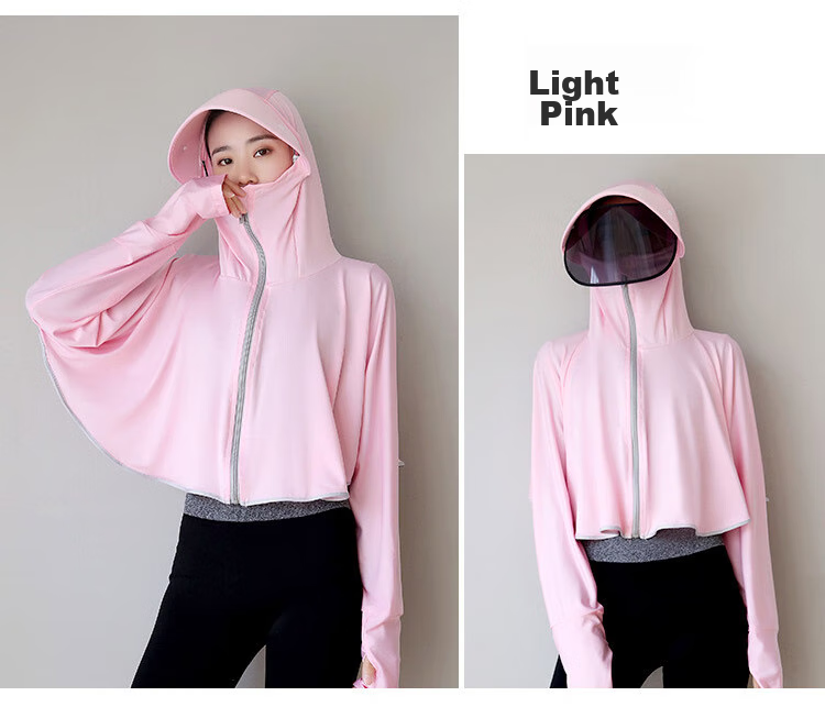 GLO-STORY Sun Protection Clothing for Women, Detachable Lens Sun Visor, Outdoor Driving UV Protection Coat, WST124073 32