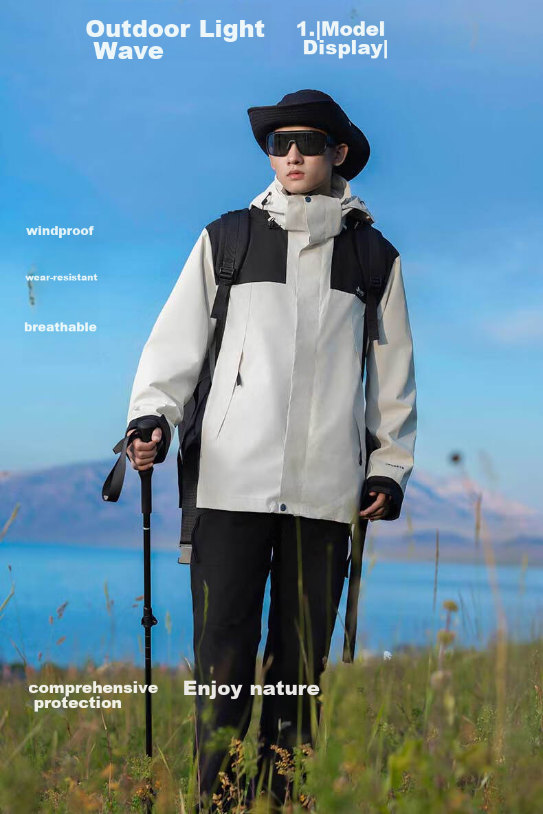 JEEP SPIRIT Windproof And Water-Resistant Single-Layer Outdoor Jacket for Men And Women, Warm Mountaineering Coat 4