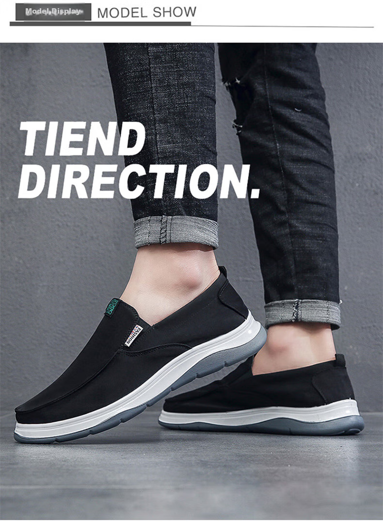 Weizhi Old Beijing Cloth Shoes Slip-On Loafers Casual Canvas Shoes for Men WZ1041 Size 39 10