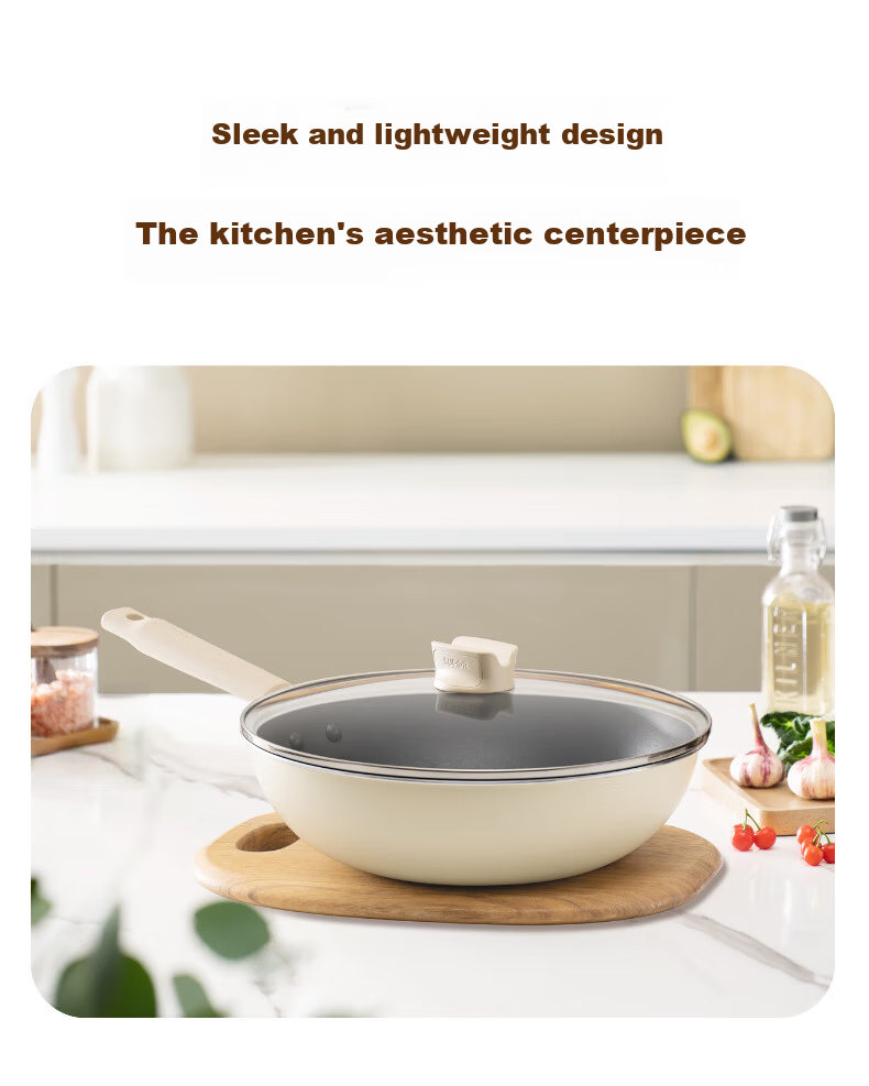 SUPOR Wok 32cm Non-Stick Pan Flat Bottom Household Stir-Fry Pan Antibacterial Wok Compatible with Gas And Induction Cooktops VC32SP05 12