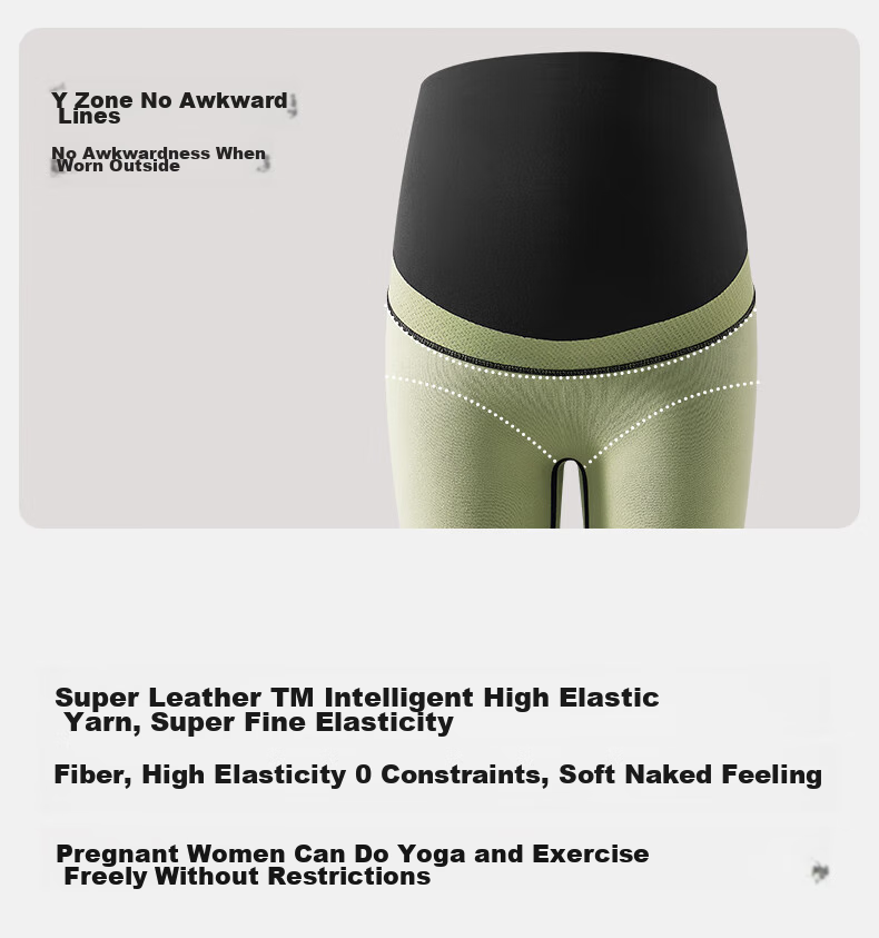 EMXEE New Camellia Oil Maternity Shark Leggings, Maternity Wear, All-Season New Style, Maternity Outdoor Yoga Pants, Slimming Black L 17