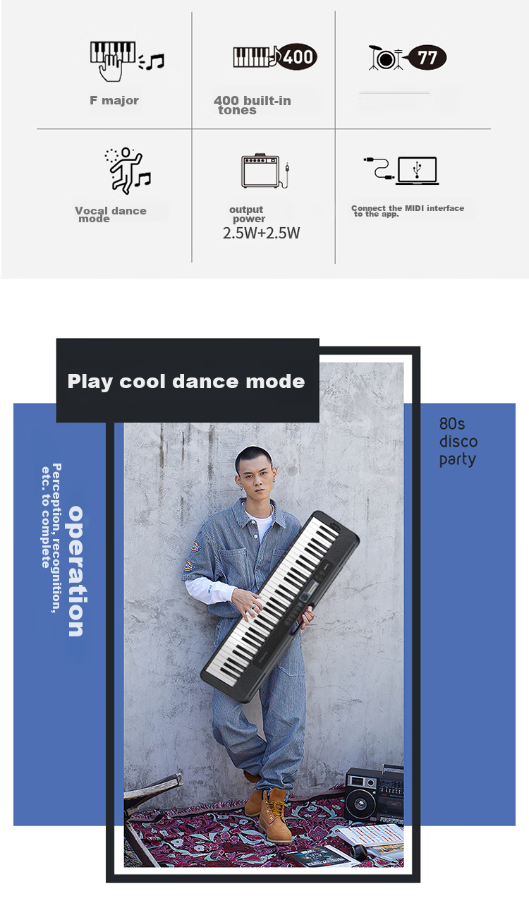 CASIO Electronic Keyboard CTS300, Portable And Stylish for Children And Adults, Entertainment And Learning, 61 Keys, Standalone Model 3