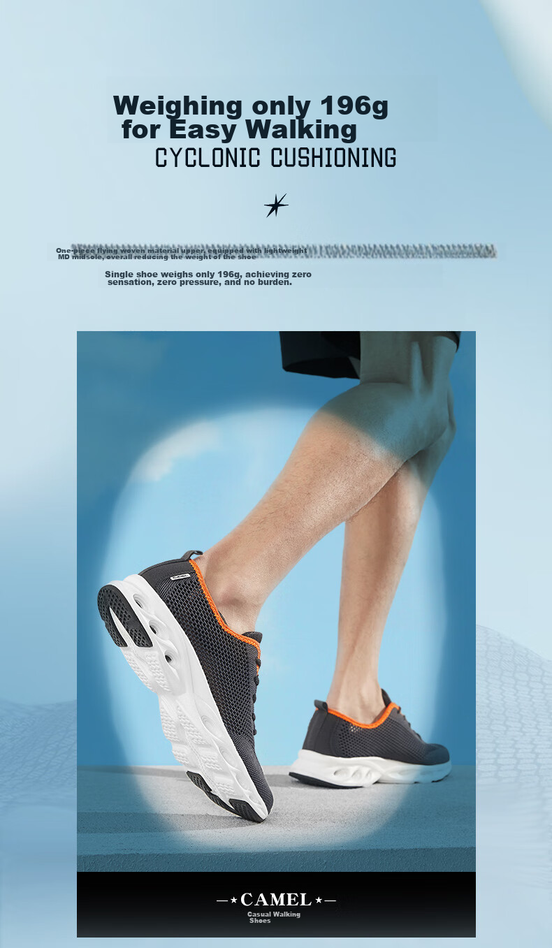 CAMEL Sports Shoes, New Summer Men's Sneakers, Breathable Mesh Shoes, Non-Slip And Wear-Resistant, Casual Athletic Footwear for Fathers And Elderly 3