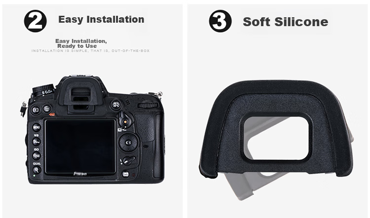 JJC Compatible with Nikon DK-23 Eyecup for D90, D610, D750, D7200, D600, D300s, D80 DSLR Camera Viewfinder Cover, Rubber Eyepiece Accessory 4