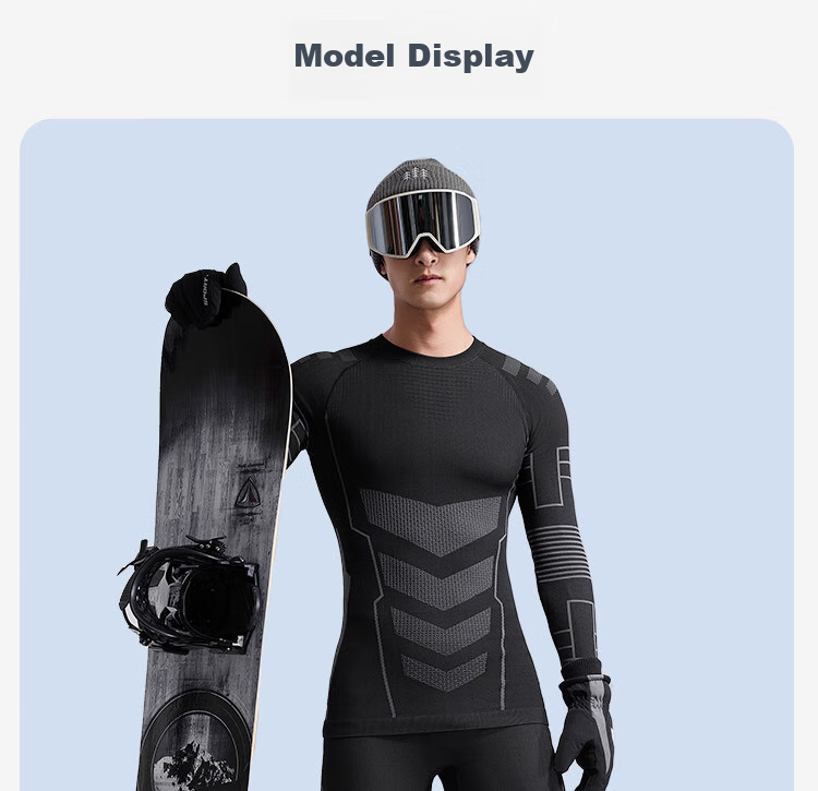 JD Original Yuxue 300 Compression Quick-Dry Thermal Underwear for Men, Warm Base Layer for Skiing, Mountaineering, And Outdoor Sports, Dark Gray M 27