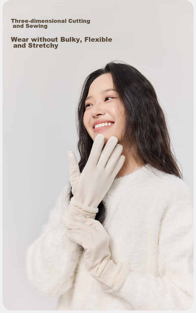 MISSION UV Warm Gloves for Women, Thickened And Fleece-Lined for Winter, Autumn And Fall, Suitable for Cycling And Driving, Windproof, Cold-Resistant, Touchscreen Compatible Gloves 6