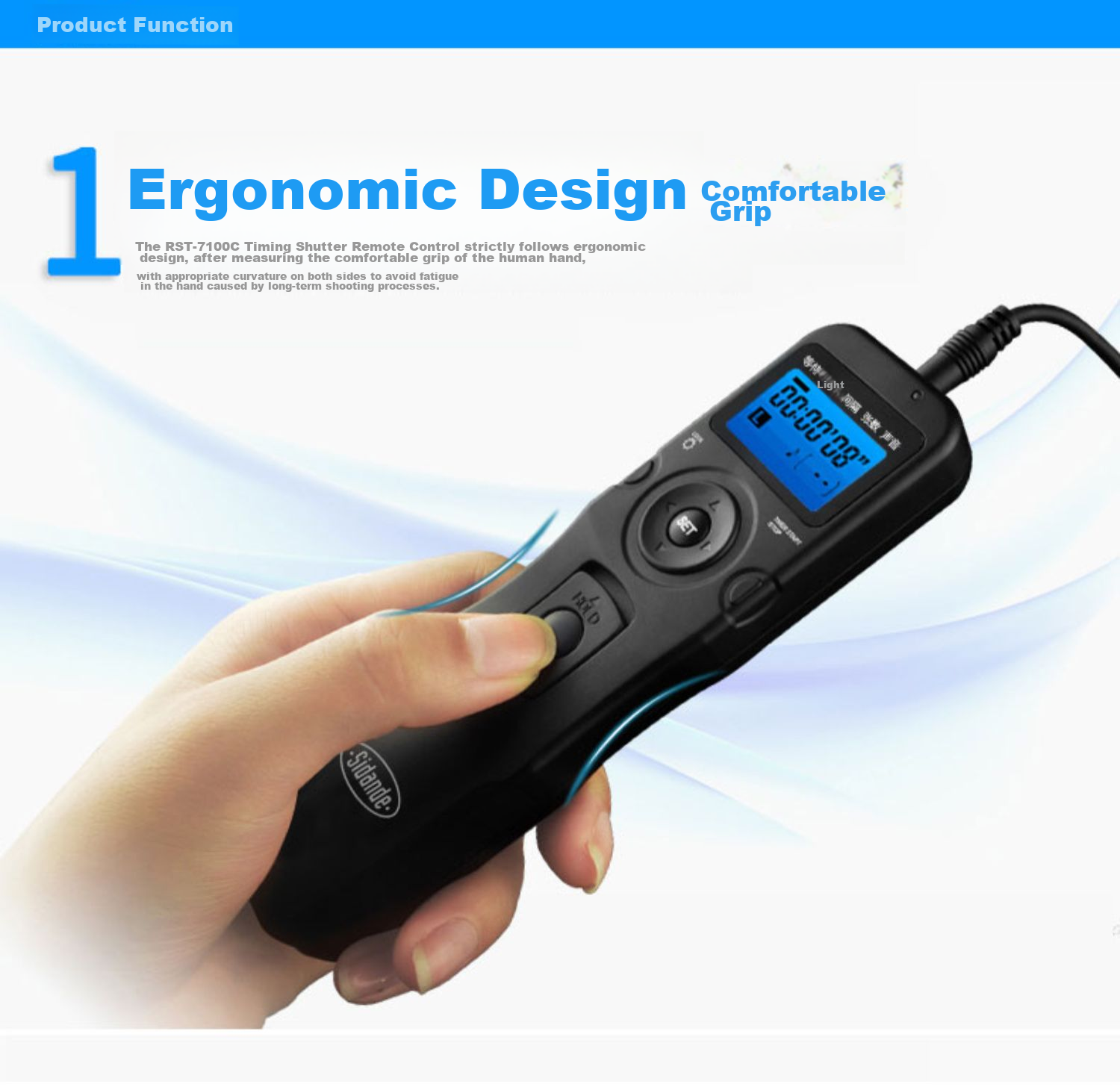 Sidande 7100N1 Timer Cable, DSLR Camera Remote Control, Delay Photography Anti-Shake, Suitable for Nikon D850, D810, D800, D700, D500, D300, D3 5