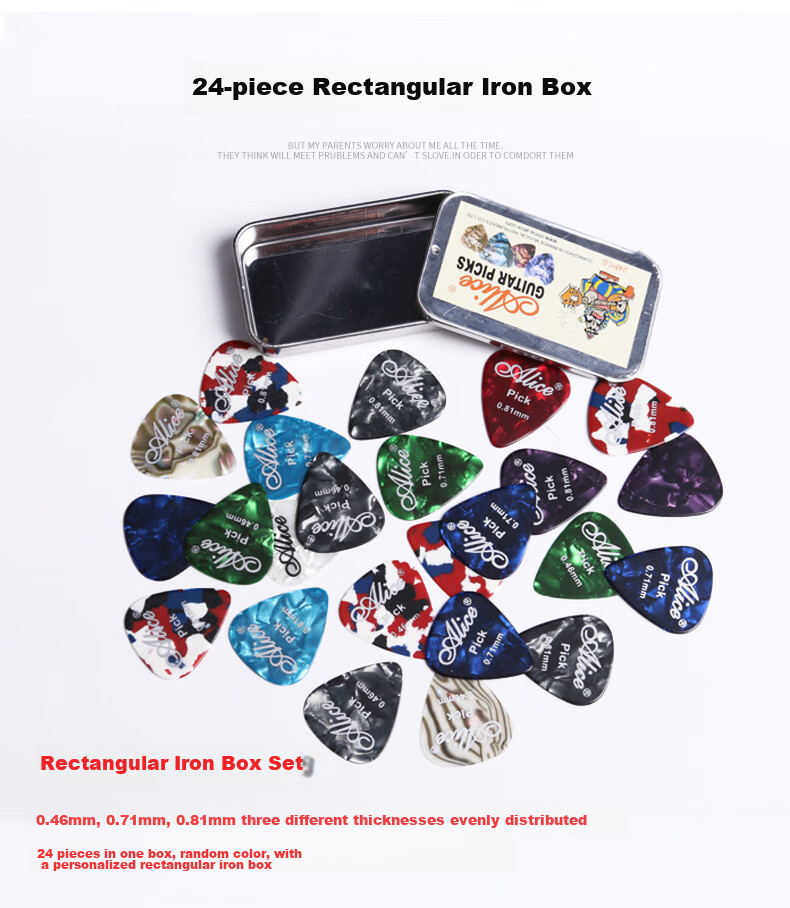 Alice Guitar Picks 0.71 0.81 0.96mm 2pcs Each + Pick Holder Guitar Accessories 9