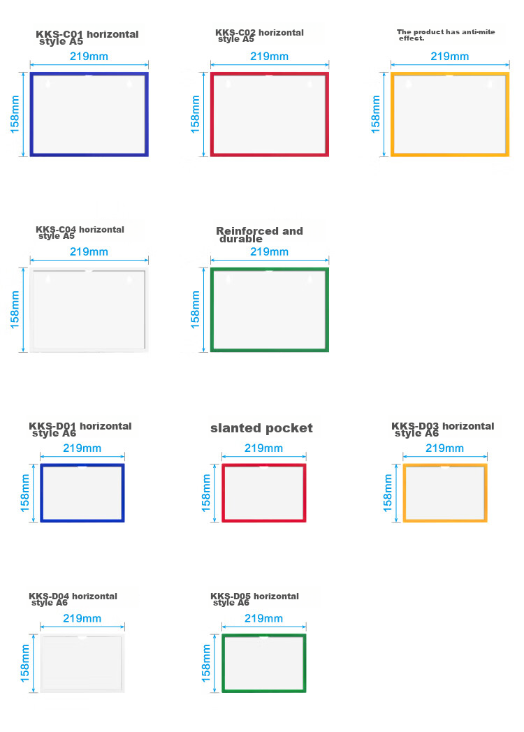 DSB (Dishibi) Card Kashi A4 Magnetic File Holder, Hard Plastic Cover, Magnetic Card Sleeve, Wall-Mounted Magnetic Display, Warehouse Identification Plate, Blue, 5-Pack (With Magnetic, Hanging Holes) 7