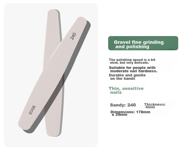 UPLUS 7-Piece Frosted Nail File Set for Manicure Polishing, 3 Files, Sponge File Strips, Nail File Strips 7