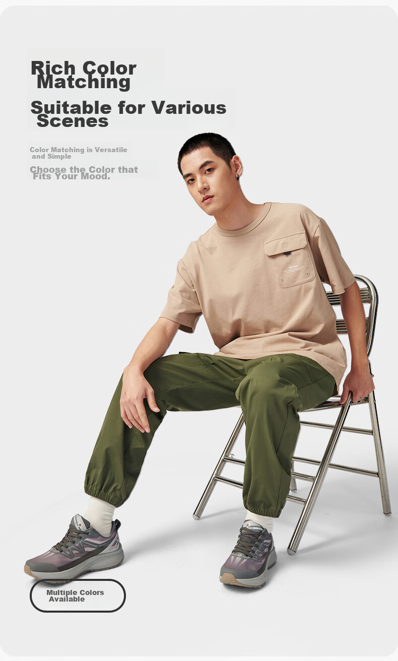 TECTOP Outdoor Lightweight Casual Pants, Couple's Loose-Fit Trousers 2412293XX Men's Classic Black L 7