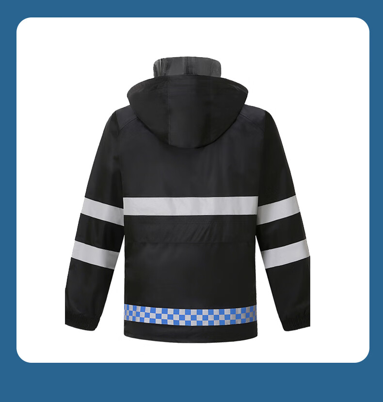 Caiyile Reflective Raincoat and Rain Pants Set Split-Type Flood Control Road Administration Warning Traffic Workwear Labor Protection Rainwear Split Set Black 2XL 1
