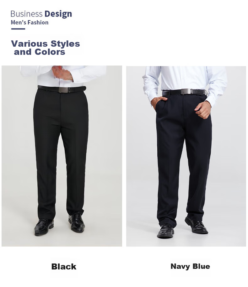 Dibinze Large Size Dress Pants for Men, Plus-Size Business Formal Wear, Loose Straight-Leg Black Suit Trousers for Overweight Men, Black, 9XL 8