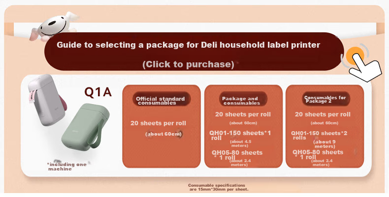 Deli Q10Pro Snow White, Portable Thermal Label Printer for Home Use, Journal Name Sticker Organizer Price Tag Food Label Printer, Mobile Bluetooth Connectio 1