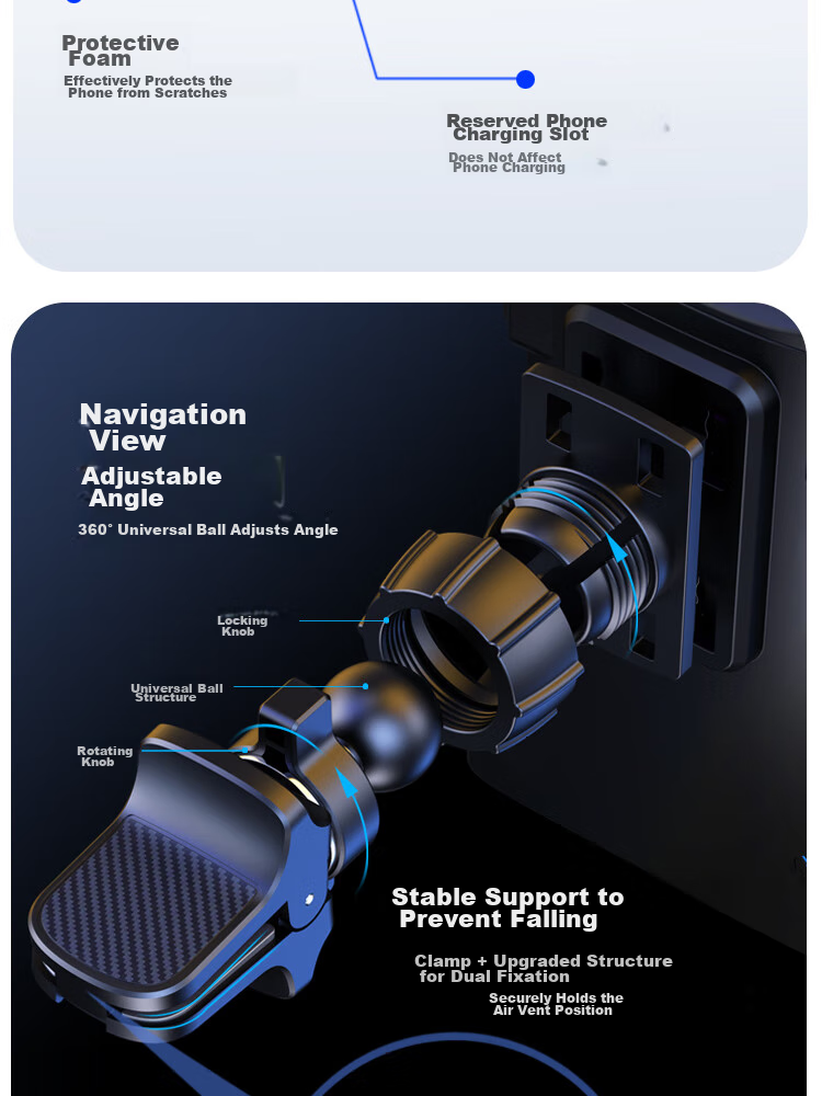 Best Coac Huawei Mate X5 X3 X2 XS Foldable Phone Stand, Car Air Vent Mount for Navigatio 4