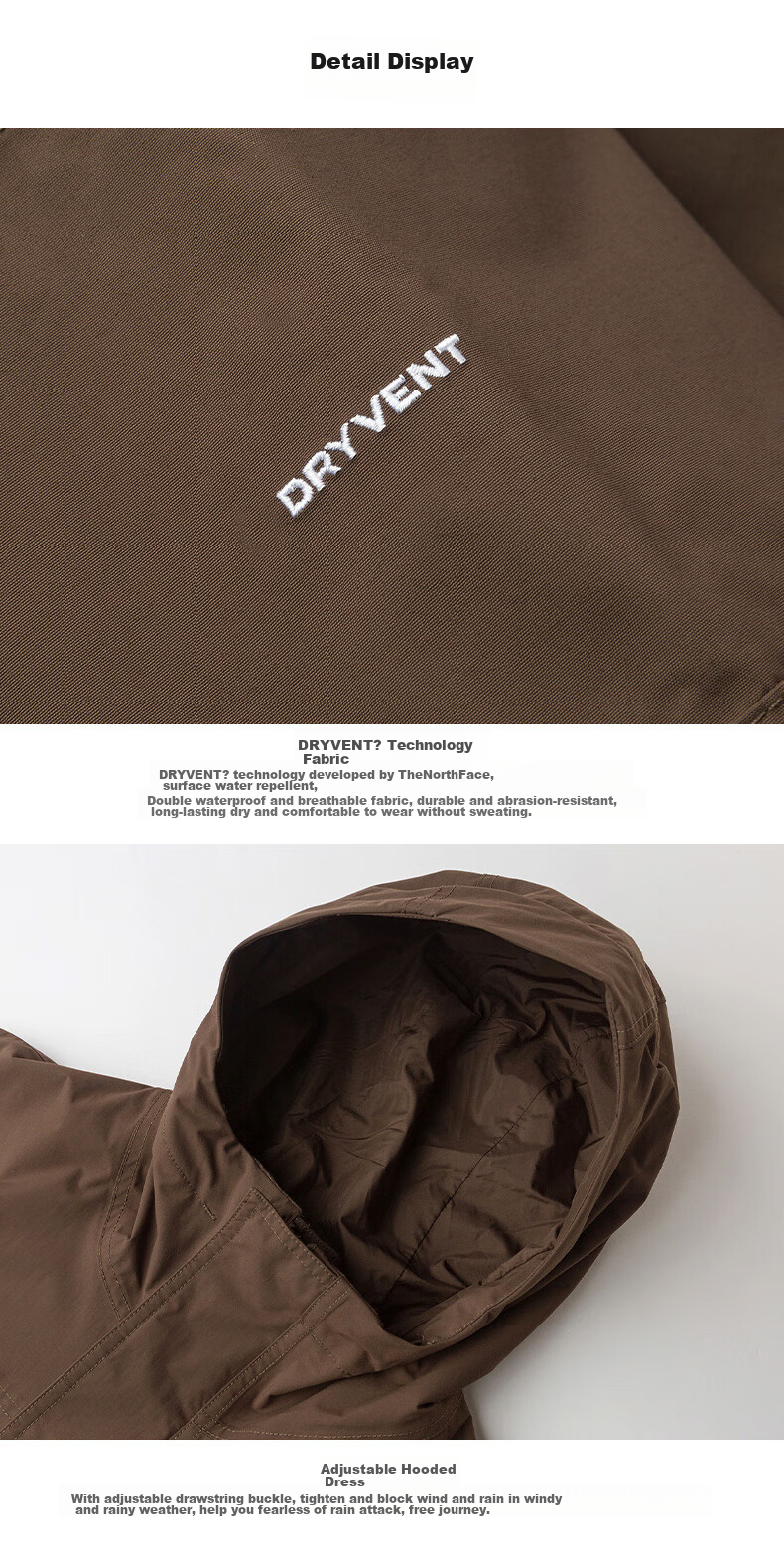 The North Face Men's Outdoor Warm down Jacket with Inner Fleece Liner, Three-In Windbreaker 89Z2 Brown/1OI Size L 11