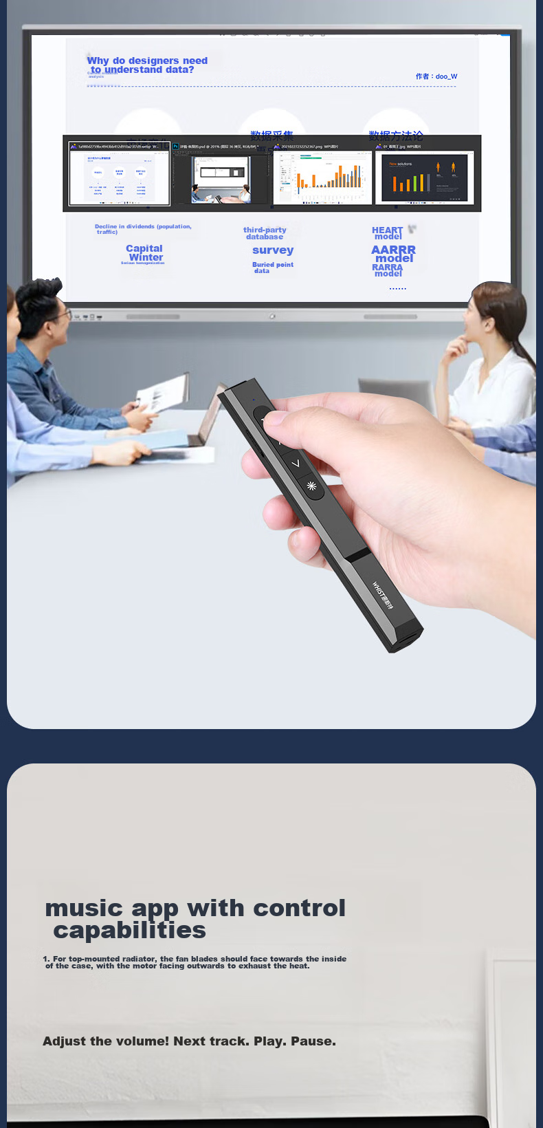 Whist G61 Green Laser Pointer, LED Screen Dedicated Laser Pen, PPT Presentation Pointer, Teacher's Teaching Wand, Large Public Lecture Pointer, Wireless Remote Control Presenter for Meetings 7
