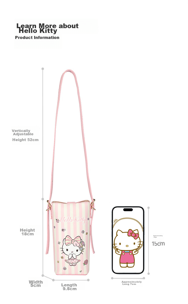 Mesuca X Kuromi Handbag, Women's Portable Phone Bag, Shoulder Crossbody Small Purse, Birthday Gift for Girls 43