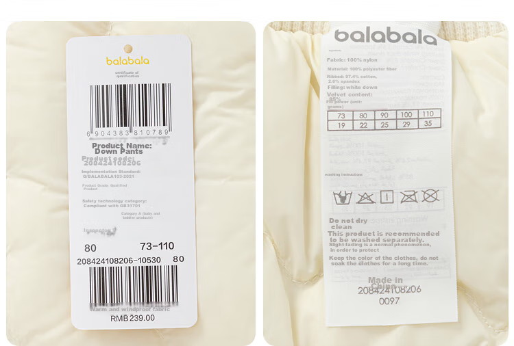 BALABALA Baby down Pants, High-Waist Tummy Protection Long Pants for Boys And Girls, Winter Wear 2025 New Style Warm Fashionable Joggers 17