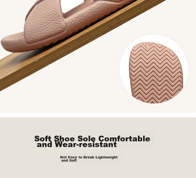 Huameijianbu Cross Mocha Slippers, Couples Bathroom Indoor And Outdoor Thick Soft Sole Non-Slip Sandals HM600, Taro Purple, Size 39-40 10