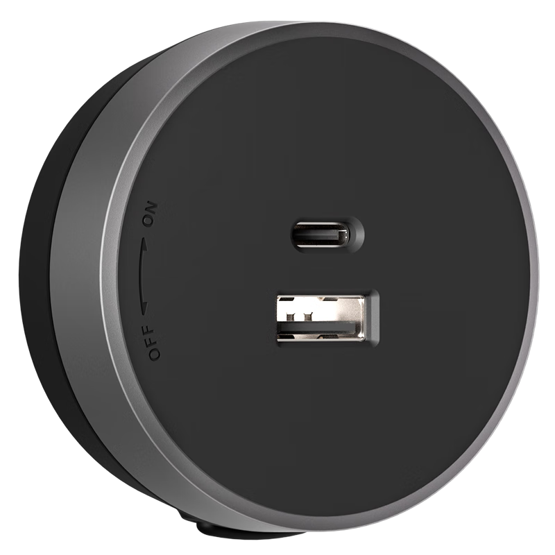 DELIXI Rail Socket Upgraded New Borderless Wall-Mounted Rail Socket USB+Type-C Adapter Gray Black