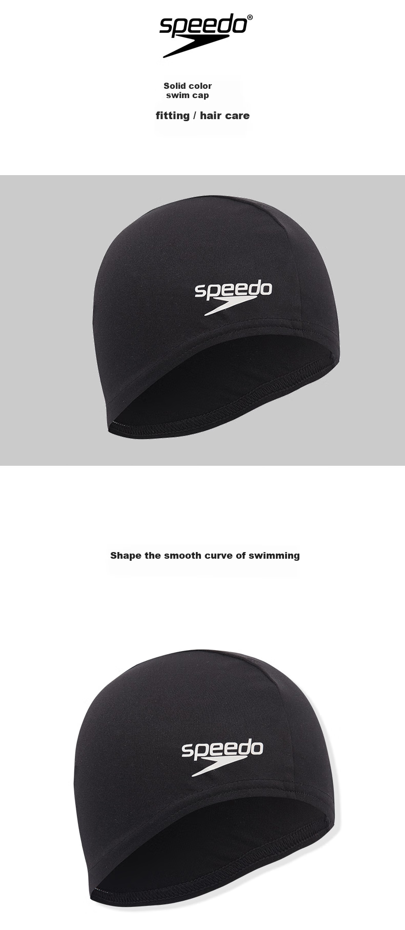 Speedo Adult Swim Cap, Comfortable Breathable Waterproof Quick-Drying High-Elasticity Swimming Training Diving Adult Swim Fabric Cap, Unisex for Men And Wome 1