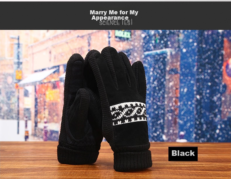 BWNK Winter Warm Gloves with Fleece Lining And Thickening, Student Outdoor Cycling Gloves, Men's Cold And Windproof Gloves 8