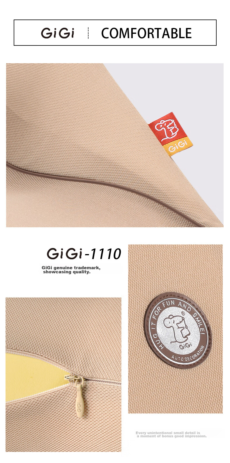 GiGi Car Lumbar Support Memory Foam Cushion Backrest Pillow for Car, Office, And Home Use 16