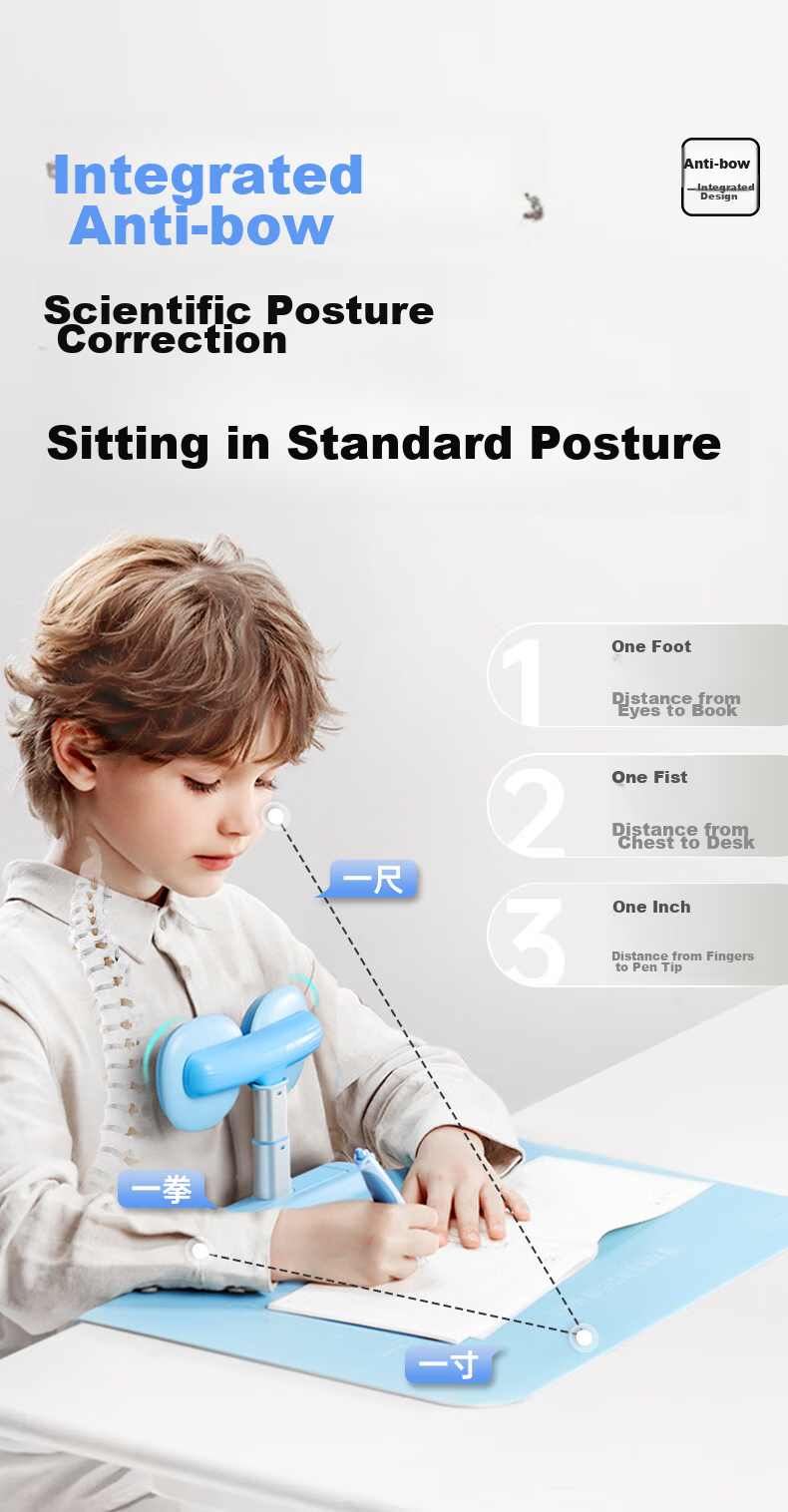Jianqiaoshu Posture Corrector, Small Bread-Shaped Desktop Model for Children, Elementary School Student Writing Posture Corrector, Anti-Hunchback, Back-To Gift, Grapefruit Pink 7