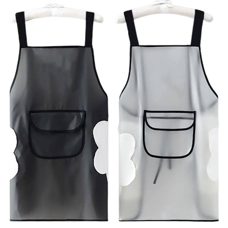 HOUYA Apron Set of 2, TPU Transparent Hand-Wiping, for Men And Women, Home Kitchen Use, Waterproof And Oil-Proof for Cooking