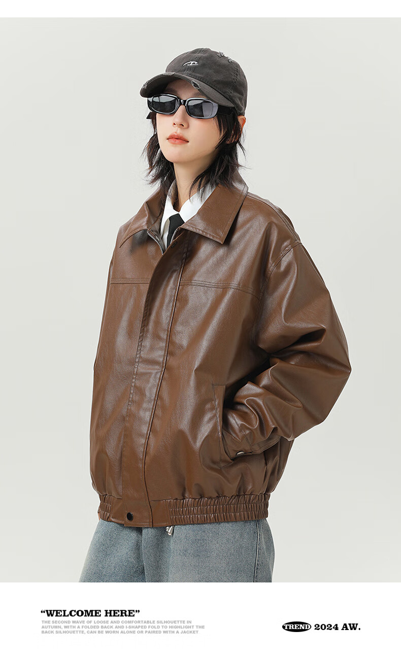MMOPTOP Retro High Street Leather Jacket for Men, Spring And Autumn Pilot Versatile Jacket, JN810 Black 2XL 13