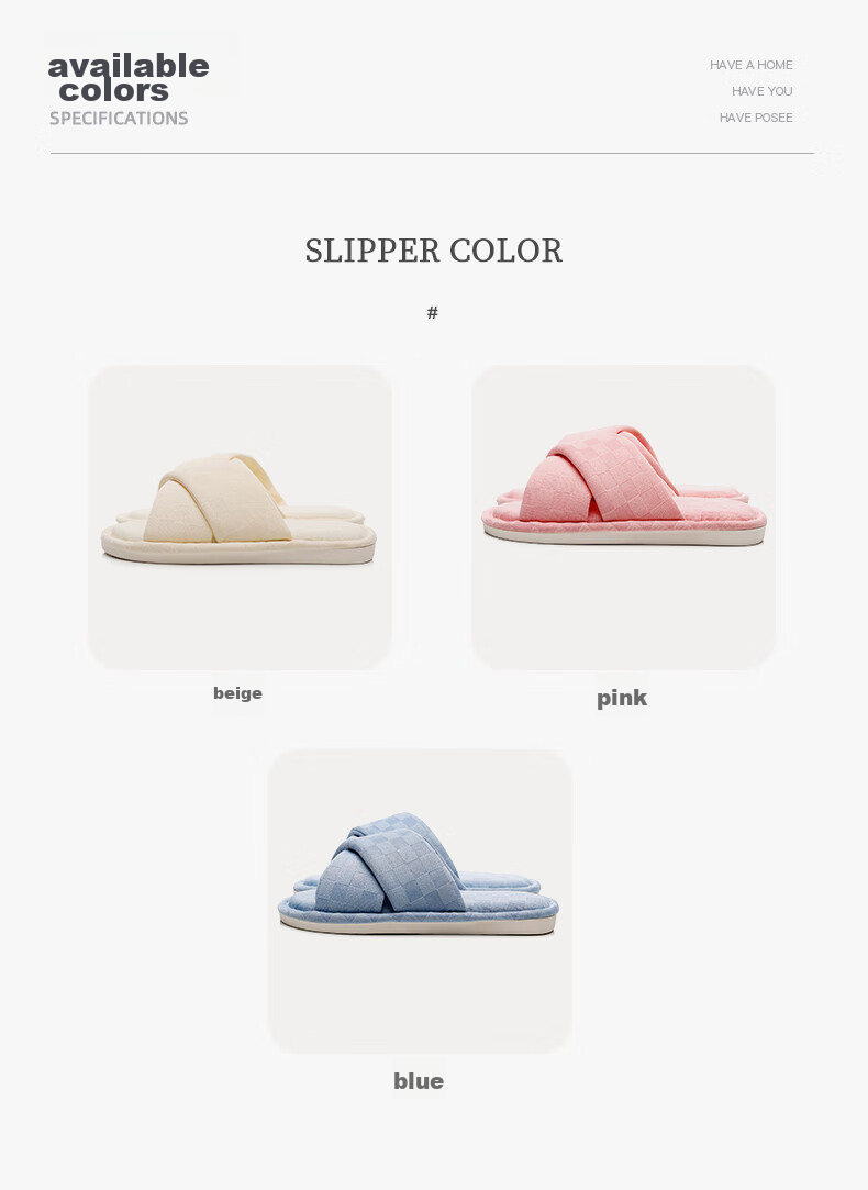 GUOLUOFEI Japanese-Style Wooden Floor Opening Cotton Slippers for Men And Women, Soft-Soled Indoor Silent All-Season Slippers, Blue, Size 38/39 3