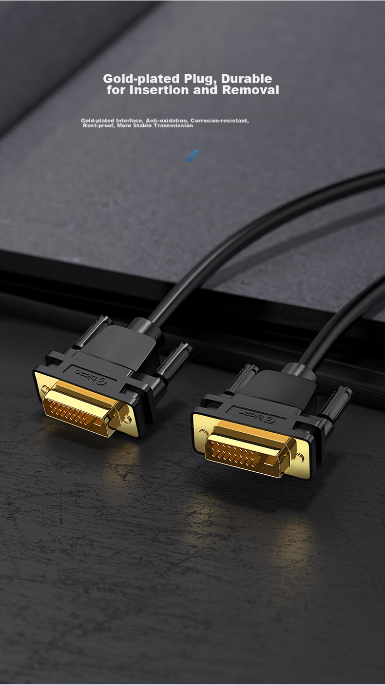 BIAZE DVI Cable, 3 Meters, DVI24+1 Converter Cable, DVI-D Male to Male 1080P Digital HD Cable, Computer Monitor Video Cable, XL5 5