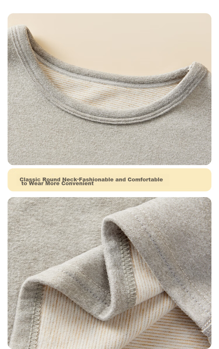 LangSha [Containing Wool And Silk] Children's Thermal Underwear, Boys And Girls Autumn And Winter Thermal Top And Bottom, Baby School Uniform Essential Set 16