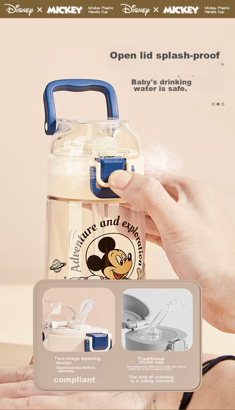 Cica Strawberry Bear Children's Water Bottle with Straw Cup for Boys And Girls, Tritan Material, Heat-Resistant, Suitable for Kindergarten And Elementary School Students' Use at School 7