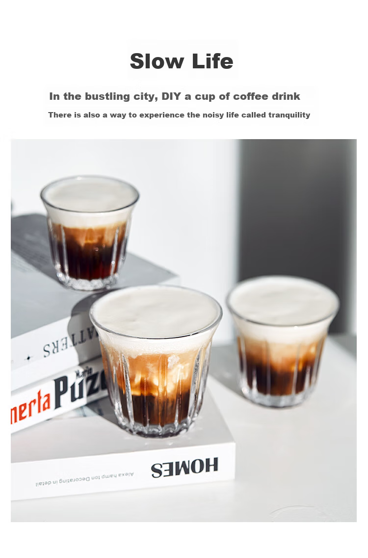 Bincoo Hand Brewed Coffee Glass Vintage Dirty Coffee Cup Australian White Cup Espresso Cup - Transparent 200ml 17