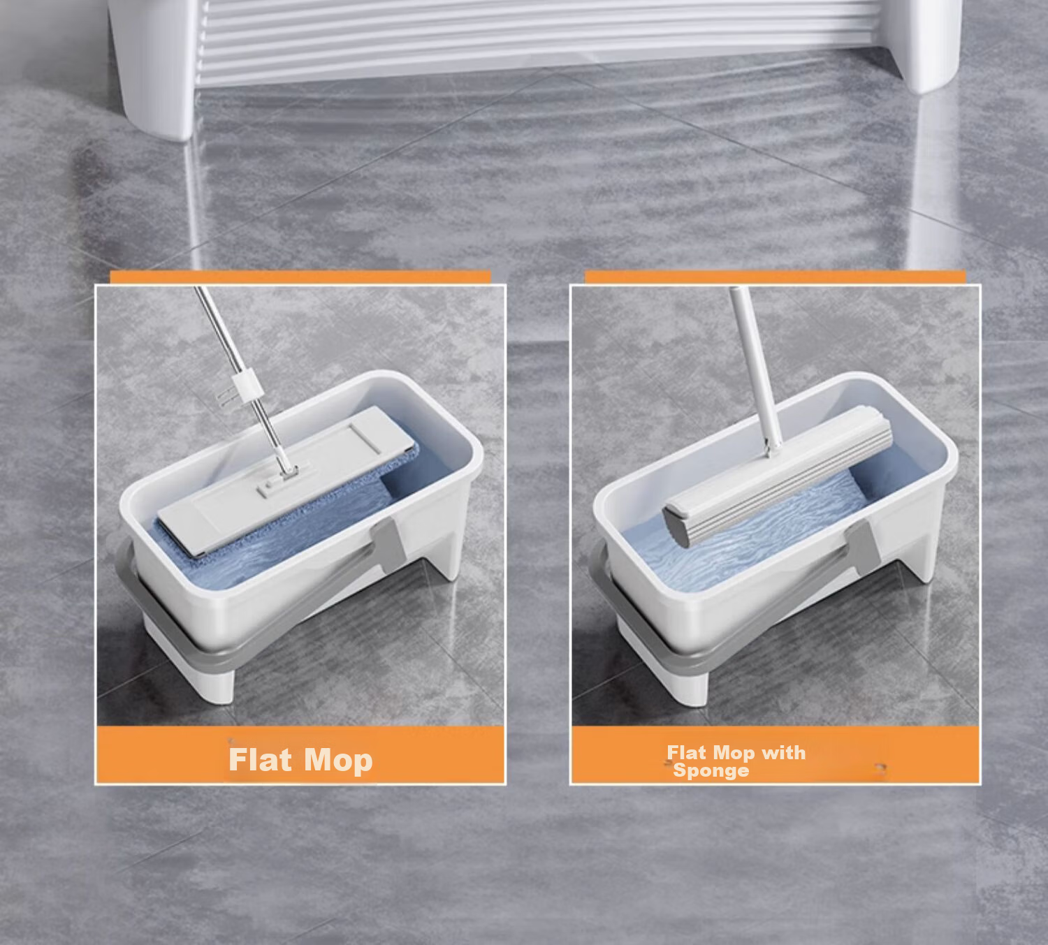 Jiabangshou Sponge Mop Floor Bucket, 33cm Household No-Hand Washing 2025 Model Mop Water Bucket, Rectangular with Enlarged Opening 12