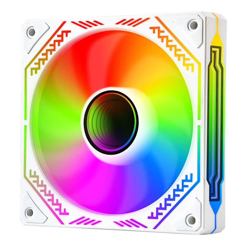 Компьютерный вентилятор BUBLUS Phantom Mirror White Anti-Leaf, 12 см, ARGB RGB, ШИМ-управление скоростью, синхронизация подсветки