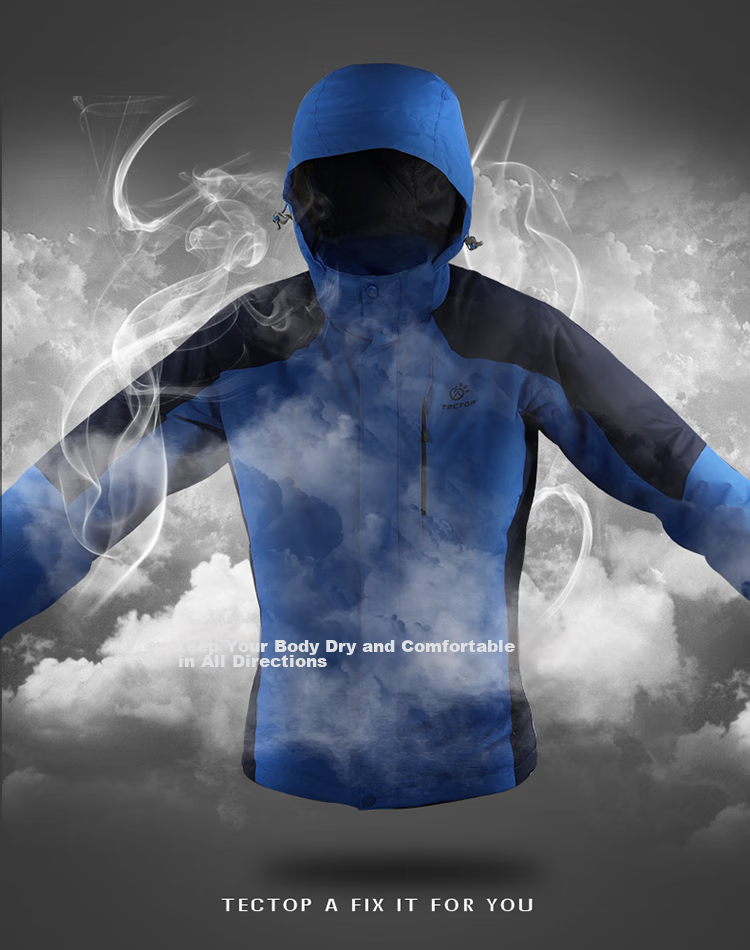 TECTOP 3-in-1 Two-Piece Men's Outdoor Jacket with Fleece Liner for Mountaineering and Skiing, Royal Blue, M 7