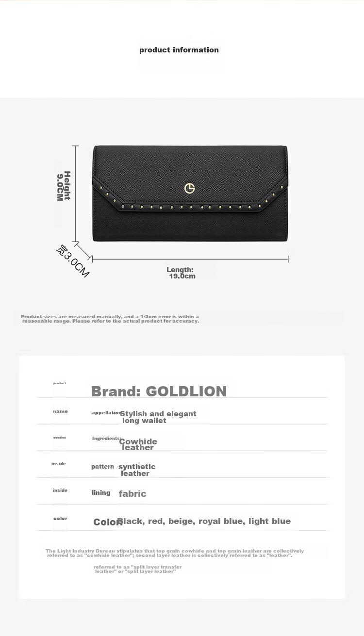 Goldlion Women's Wallet, Fashionable Long Style, Large Capacity Purse, Gift Box, Birthday Present 18