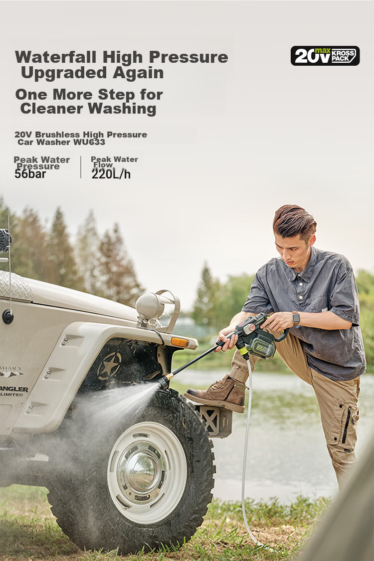 WORX 20V Brushless Lithium Battery Pressure Washer WU633.9 Cordless High-Pressure Water Gun Large Capacity (Bare Tool) 2