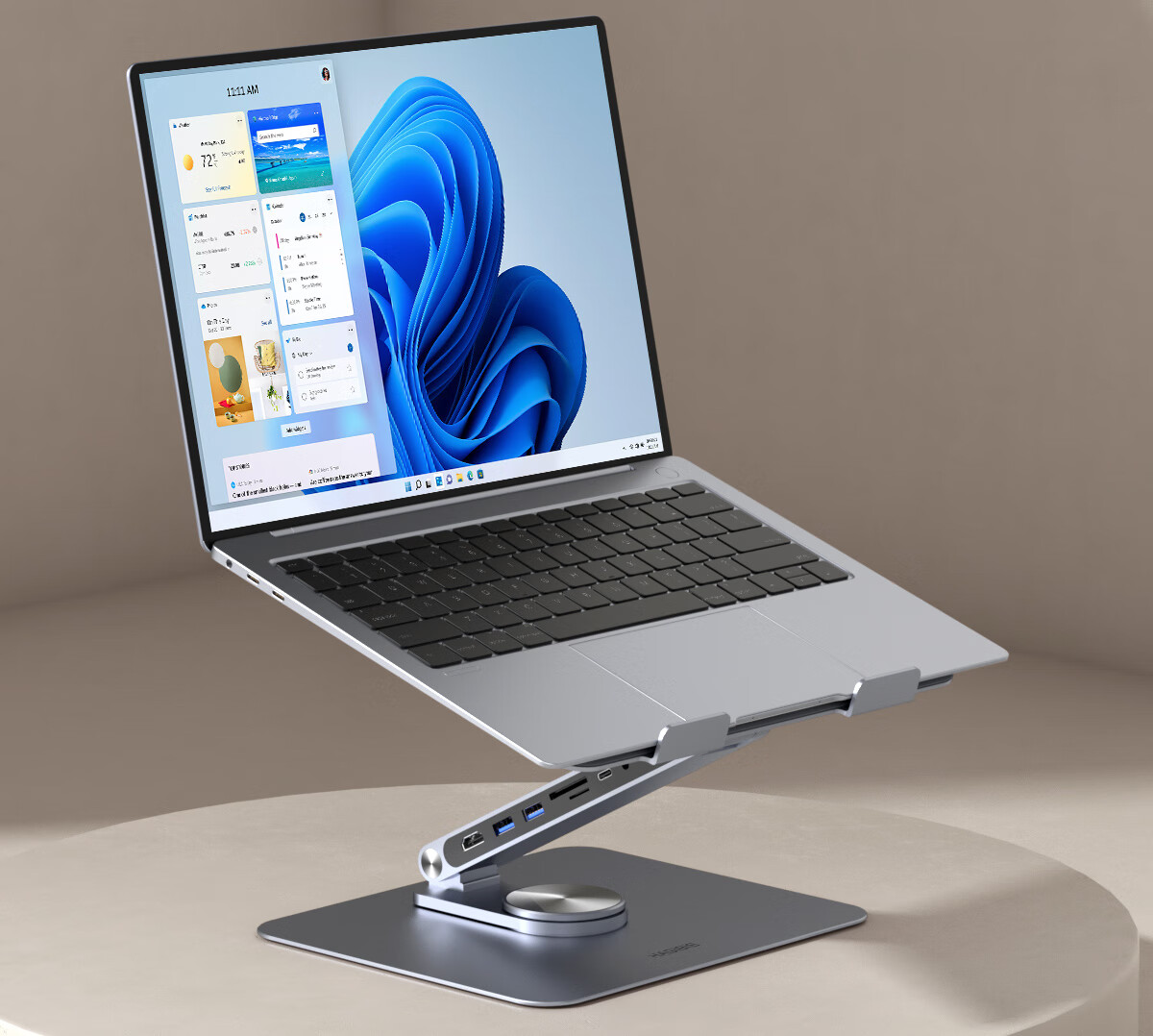 Hagibis Laptop Stand, Computer Hub Expansion, Height-Increasing Stand, Multi-Port HDMI Bracket, Cooling Suspended Stand, Adjustable Height, Foldable, Rotatable, Storage-Ready, Compatible with MacBook Accessories 2
