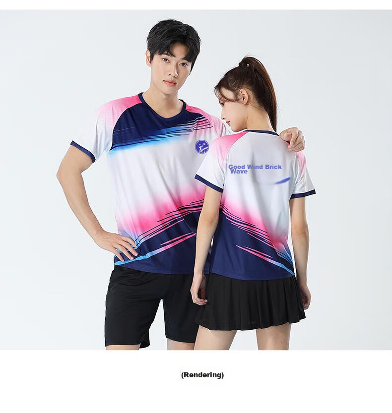 LIEYAO Badminton Customized Competition Set Breathable Short-Sleeve Tennis Shirt LY1816-M White XL 9
