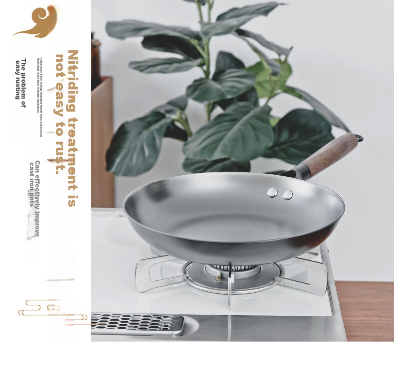Dianjiang Cast Iron Skillet, 26cm, Non-Coated, Traditional Pan for Home Use, Breakfast Frying, And Steak Cooking 5