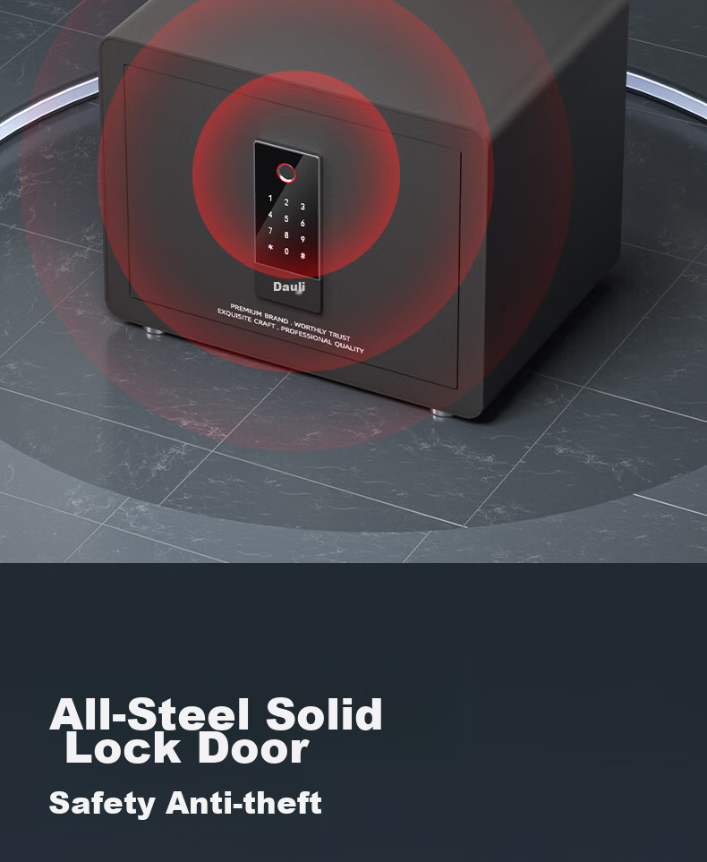 Deli Home Safe Box, 60cm Password Lock, All-Steel Anti-Theft Portable Safe, Can Be Used As Bedside Cabinet, AE671 Black 5