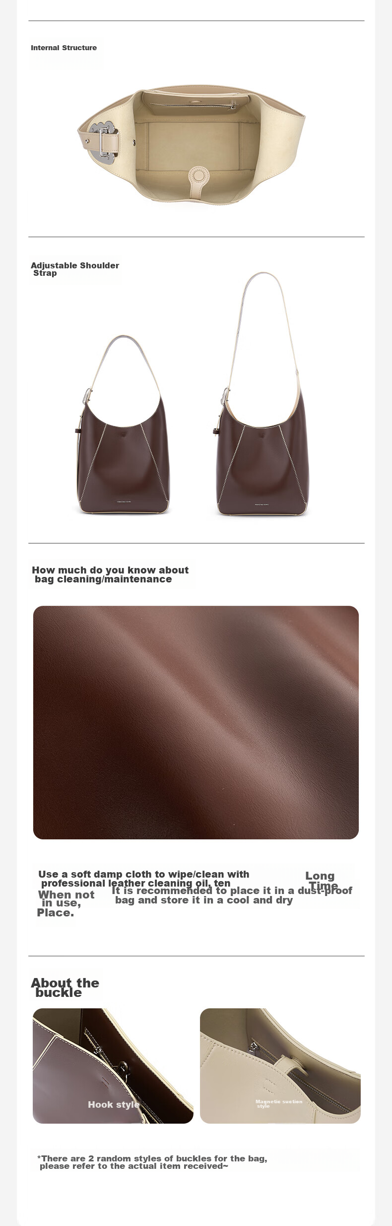 AMAZING SONG Women's Handbag [Celebrity Style], Eye-Catching Large Leather Tote Bag, Practical High-Capacity Bucket Shoulder Bag, Gift 9