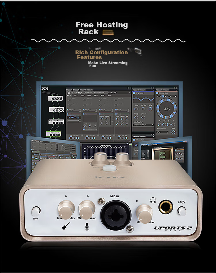 Aiken ICON Uports2 External Aiken Sound Card Kit, Compatible with Mobile Phones And Computers, Network Karaoke, Live Streaming, Shouting, And Recording Microphone, Sound Card Equipment Set 5