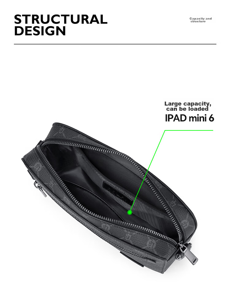 GOLF Shoulder Bag for Men, Printed Crossbody Bag with Multiple Compartments for IPad And Phone, Water-Resistant Business Commuter Bag 7