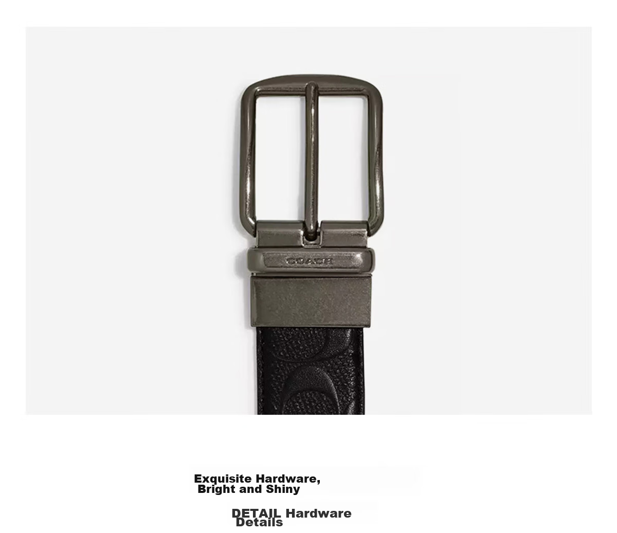 COACH [Brand Direct Supply], Men's HARNESS Pin Buckle Belt, Black CQ024, New Year Gift 6
