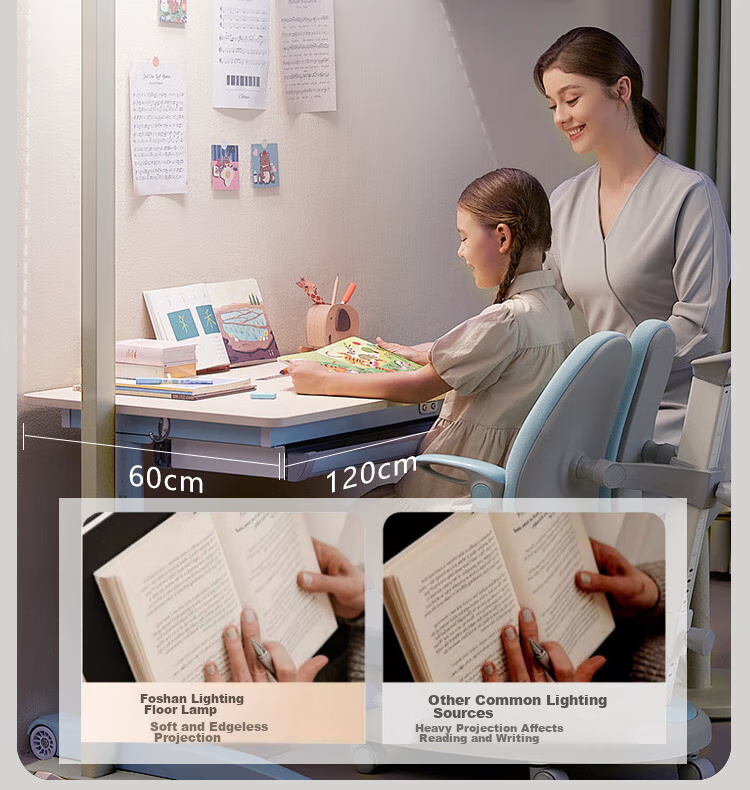 Foshanzhaoming Large Eye Protection Floor Lamp, Home Full Spectrum Standing Study Lamp, Shuyan Pro 100W 18